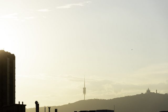 Blick auf die Berge von Barcelona