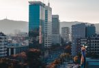 Teil der Skyline Barcelonas