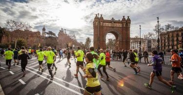 Menschen beim Barcelona-Marathon