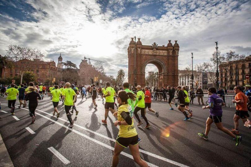 Menschen beim Barcelona-Marathon