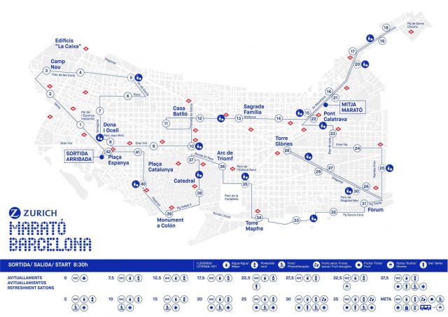 karte der strecke des barcelona-marathons 2022