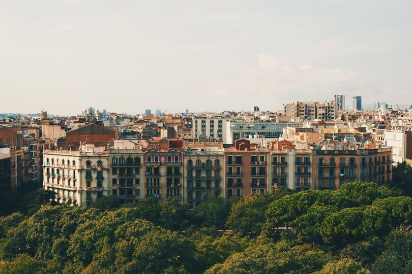 Blick auf die Grünanlagen Barcelona